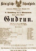 Program from the premiere, Hannover 1884